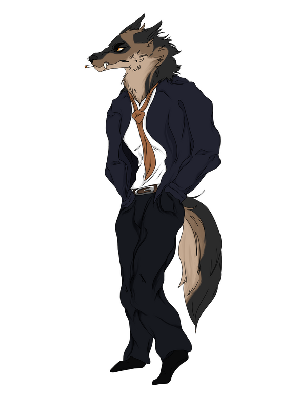 fullbody of an anthro german shepherd character