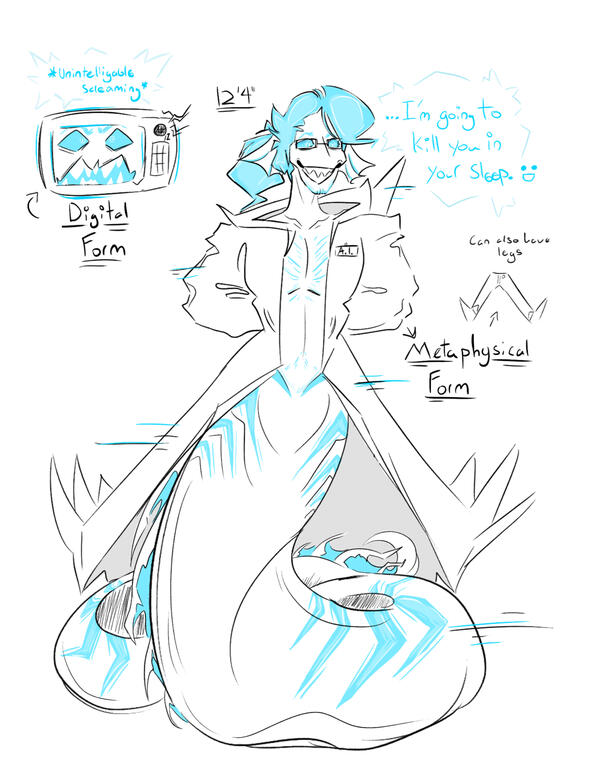fullbody concept of a humanoid character w/ the lower body of a snake