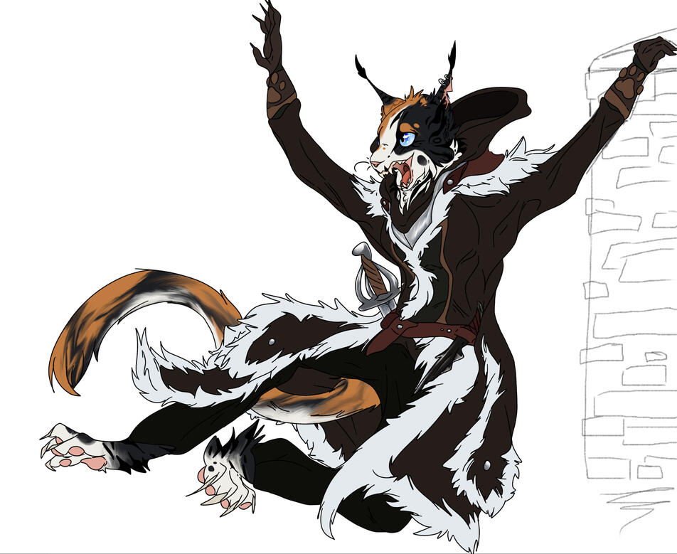 fullbody of a tabaxi rogue character