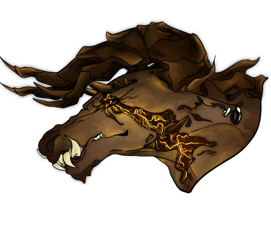 bust of a scarred minotaur