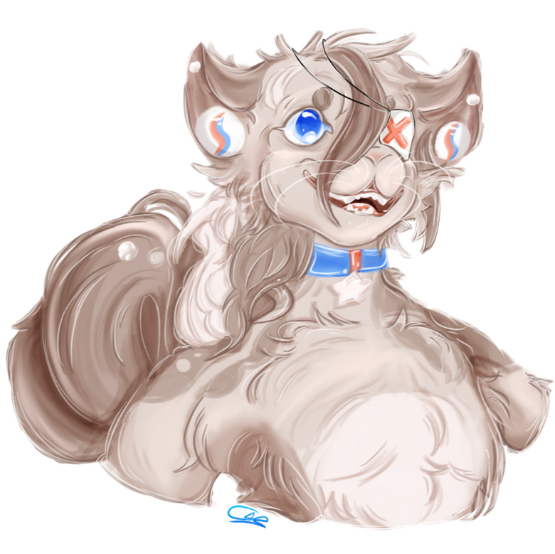 bust of an anthro squirrel character